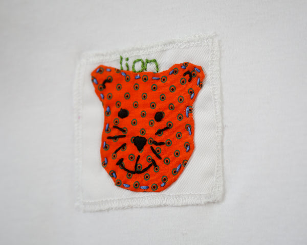 White Organic Cotton Long Sleeve Baby lion T-shirt Top