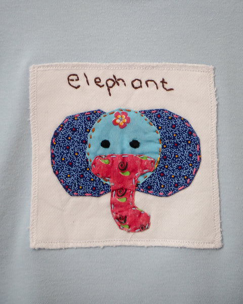 Blue Long Sleeve Elephant T-shirt Top